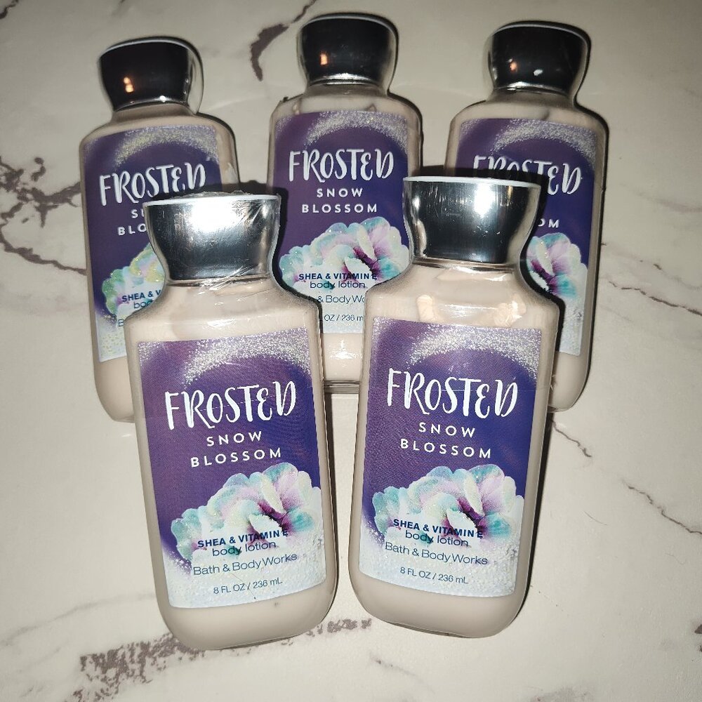 Bath & Body Works Frosted Snow Blossom Body Lotion - Bundle of 5